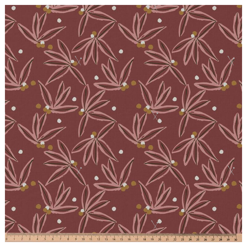 Printed Viscose NOVILI Bordeaux / Ochre